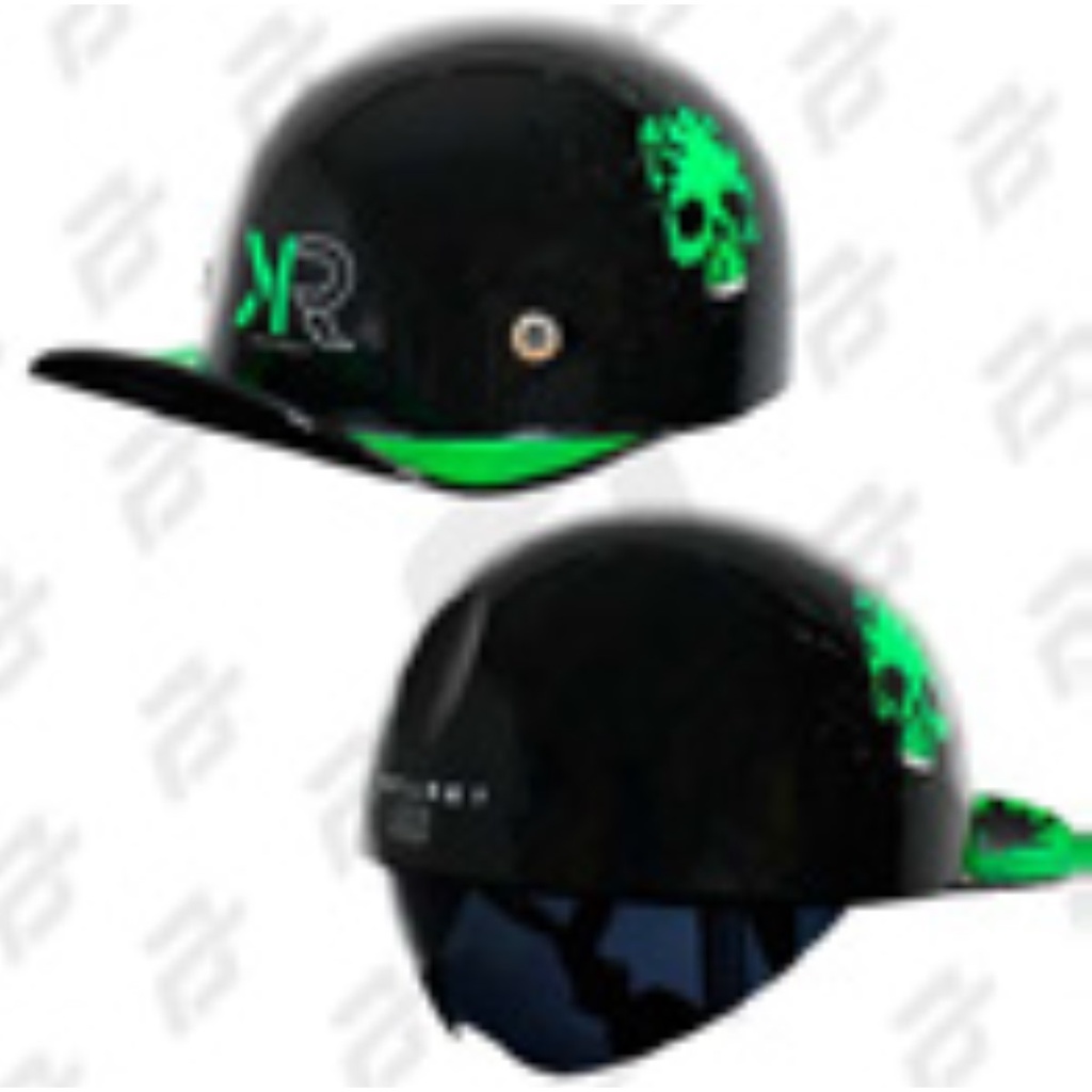 CASCO CACHUCHA VENENO NEGRO-VERDE BRILLANTE TALLA M