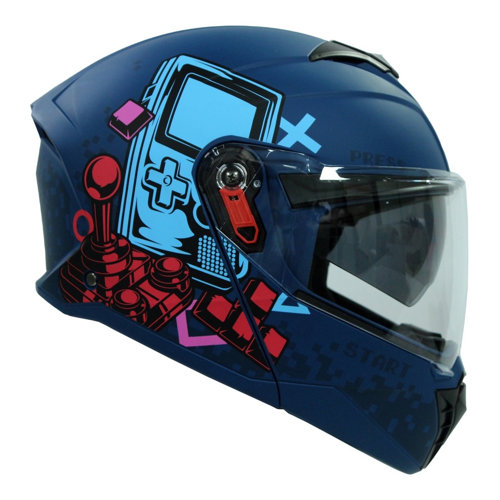 CASCO GHIRA GH1000PRO AZUL MATE GAMER CONTINUE L ABATIBLE SVS