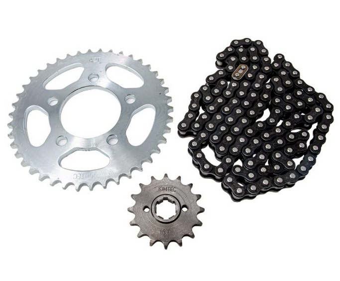 KIT DE SPROCKETS Y CADENA "KIMTEC" P/VENTO ROCKETMAN 250 (42/16T+428H-120L)