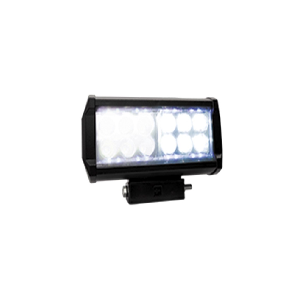 BARRA LED DOBLE FILA 12 LED BLANCO CONTORNO AZUL CON LUZ ALTA, BAJA Y ESTROBO