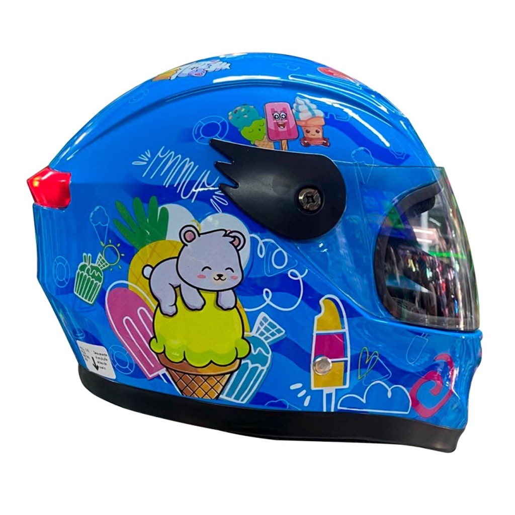 CASCO CERRADO INFANTIL C/LUZ PALETA BABY BRILLANTE PALETAS BABY