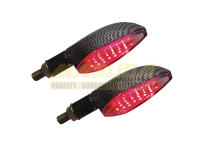 DIRECCIONAL 12V LED'S FIBRA CARBON LUZ ROJA