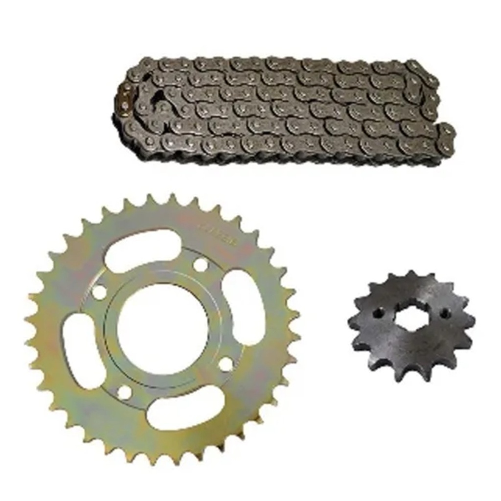 KIT DE SPROCKET IRON BOX CADENA REFORZADA 428H-124L SPROCKET 42T/15T FT-180 / RT-180 / FT-200 / FT-200 AMARILLA / FT-250 / FT-250 TS / DT-200 SPORT / FIERA-200 / FIERA-2