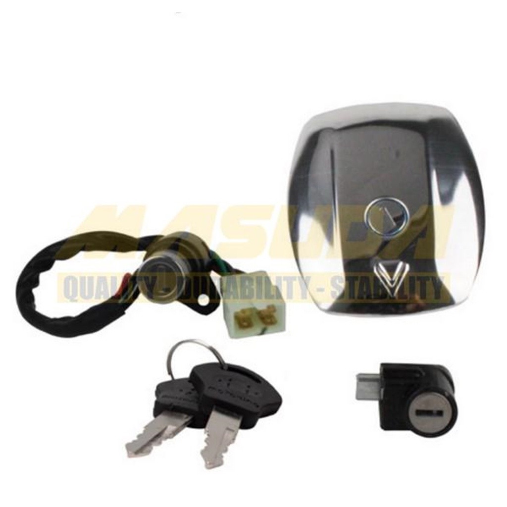 KIT SWITCH COMPLETO C/TAPON DE GASOLINA Y SEGURO DE ASIENTO P/ITALIKA FT-110