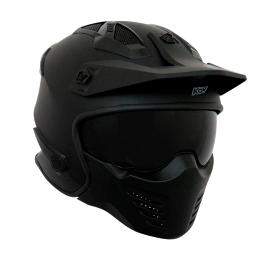 KOV CASCO ROCK-O SOLIDO NEGRO MATE XL