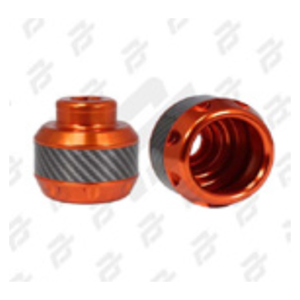 SLIDER PUNTA DECORATIVA DE ALUMINIO/ABS CARBON NARANJA UNIVERSAL