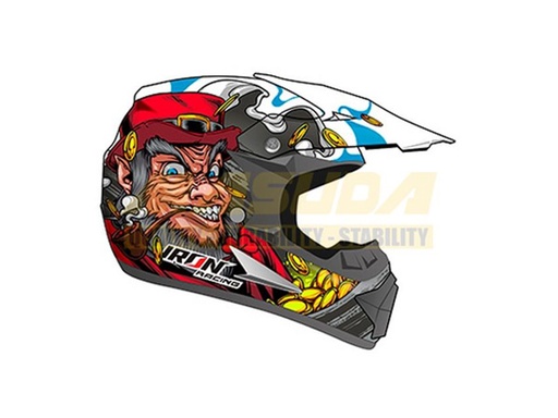 [CAS-7101-7211D] CASCO CROSS IRON RACING IR-850 DOT LUCKY ROJO XL