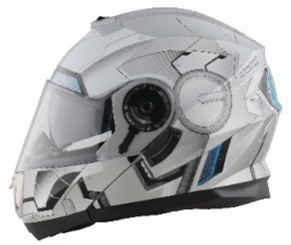 [M-34I2.4] CASCO EDGE / MARVEL  IRON MAN GRAY SILVER BRILLANTE   XL