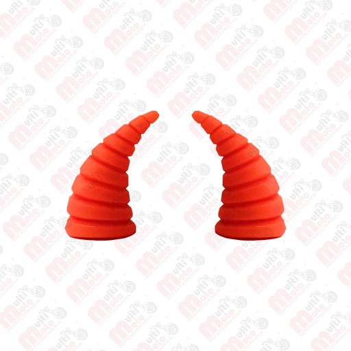 [MZ-1347-N] Cuerno Pequeño para Casco Rayado / Espiral naranja