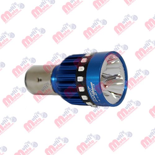 [FOC-3215-151] FOCO LED ALUMINIO P/MOTOCICLETA C/LUZ DECORATIVA IR0102 BA20D 12-80V 13W