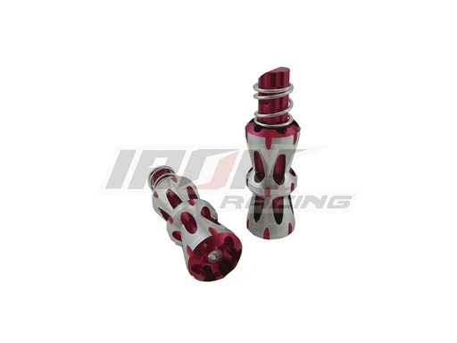 [POS-1616-0815R] JUEGO POSAPIE TRASERO ALUMINIO LEOPARDO ROJO