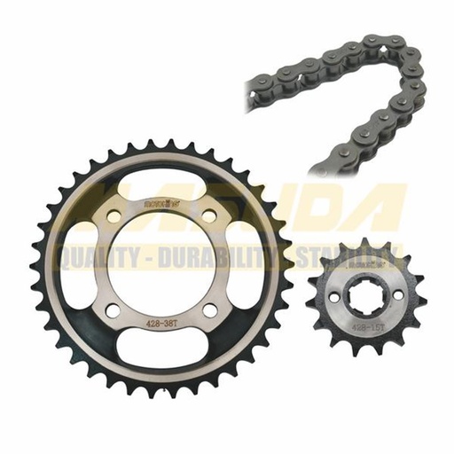 [ENG-1505-3105] KIT ENGRANES C/CADENA MOTOKING 38T/15T 428H*102 FT125/FT125CL/FT125E/FT125SPORT/FT125TS/XFT125