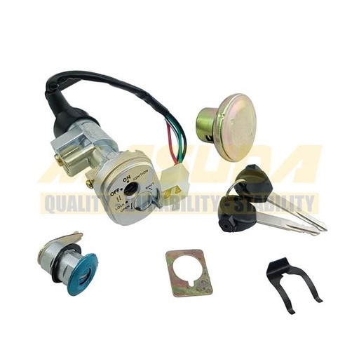 [SWI-1124-018] KIT SWITCH COMPLETO C/TAPON DE GASOLINA Y SEGURO DE ASIENTO P/ITALIKA AT110RT/110RT CON LED