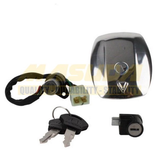 [SWI-1124-019] KIT SWITCH COMPLETO C/TAPON DE GASOLINA Y SEGURO DE ASIENTO P/ITALIKA FT-110